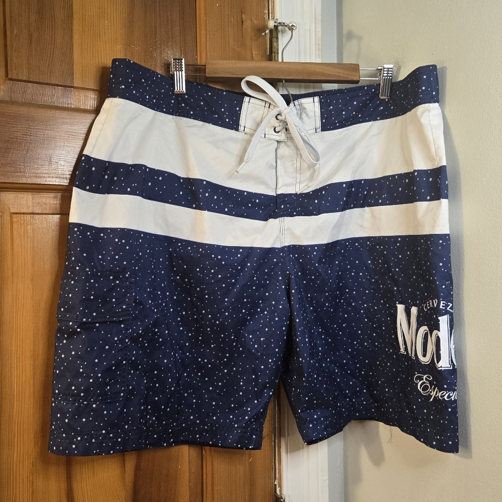 Modelo Men's Swim Shorts Blue And White Sz XXL